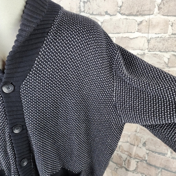Daniel Hechter Paris Cotton Shawl Collar Grampa Cardigan Navy Size 2X Preppy - Picture 5 of 14